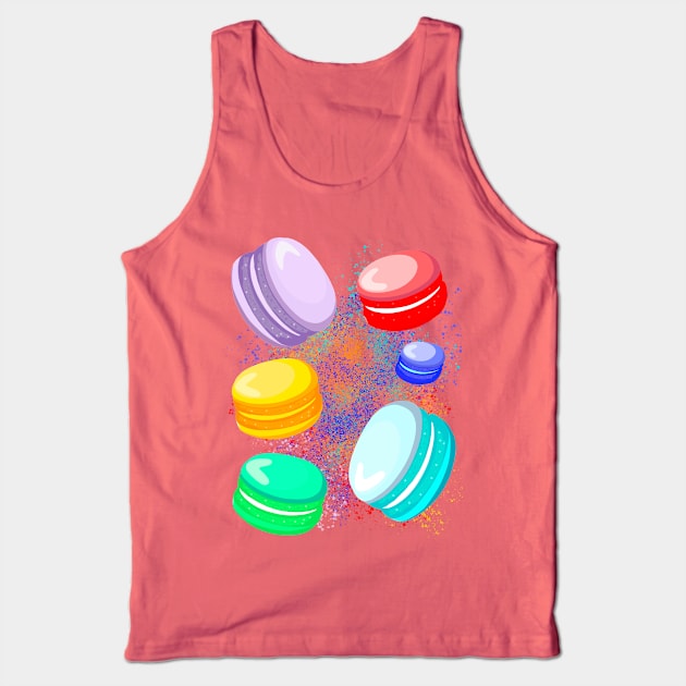 Rainbow macarons Tank Top by Miruna Mares